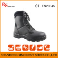 Black Action Leather Botas militares baratas Snf509